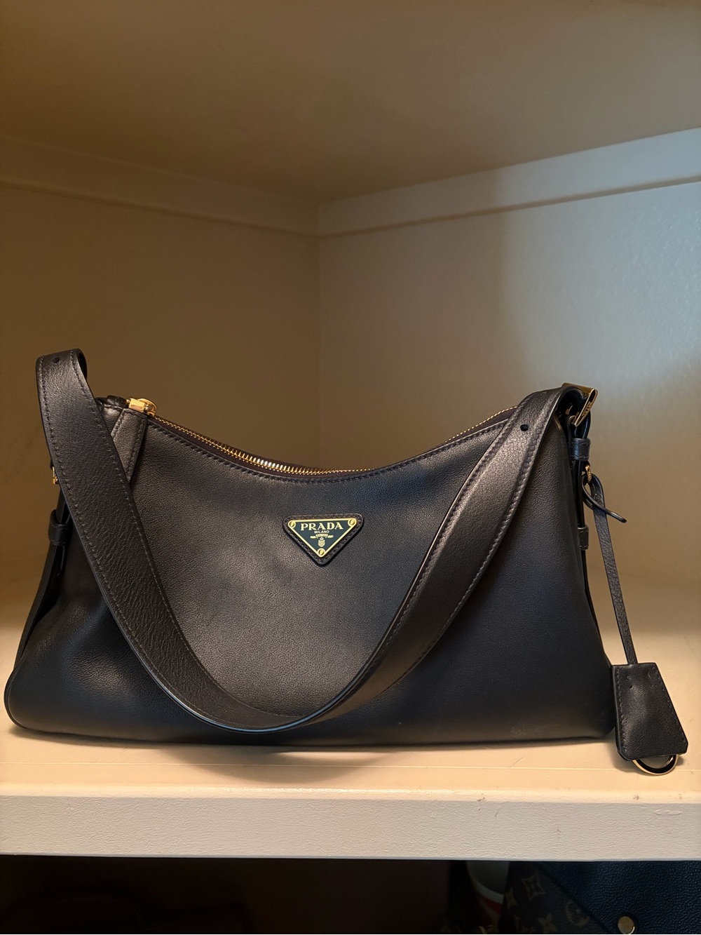 Prada Aimee Medium Black Soft Calfskin Bag